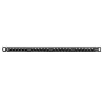 Пач панел Lanberg PPU6-0024-B, 24x порта, 19", 0.5U, Cat.6, IDC T568A/T568B, черен | JAR Computers Lanberg PPU6-0024-B