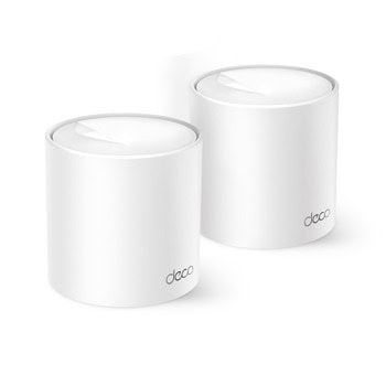 Мрежеста система TP-Link Deco X1500 (2-pack), 1500Mbps, 2.4GHz(300Mbps)/5GHz(1200Mbps), Wireless AX, 2x 10/100/1000Mbps LAN/WAN, 2x вътрешни антени | JAR Computers TP-LINK DECO X1500 (2-PACK)