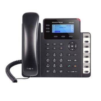 VoIP телефон Grandstream GXP1630, 2.98" (7.56 cm) дисплей, 3 линии, 2x LAN10/100/1000, PoE, черен image