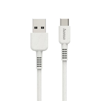 Кабел Hama 187281, от USB-A(м) към USB-C(м), 1m, бял | JAR Computers Кабел Hama 187281