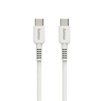 Кабел Hama 187282, от USB-C(м) към USB-C(м), 1m, бял | JAR Computers Кабел Hama 187282