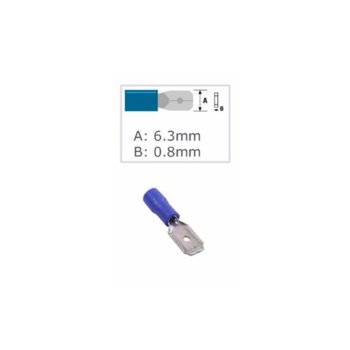 Кабелна обувка Fast On ST-175 / st-165, 100 бр., синя | JAR Computers Fast On ST-175 / st-165 Blue