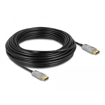 Кабел Delock 85887, от DisplayPort(м) към DisplayPort(м), 20m, черен, 8K@60Hz | JAR Computers Кабел Delock 85887