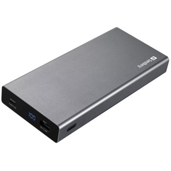 Външна батерия/power bank/ Sandberg USB-C PD 100W 20000 (420-52), 20 000mAh, сребриста, 1x USB-C, 1x USB-A | JAR Computers Sandberg USB-C PD 100W 20000 420-52
