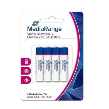 Батерии цинкови, MediaRange LR3, AAA, LR3, 1.5V, 4бр | JAR Computers MediaRange 1,5V LR3 4Pack