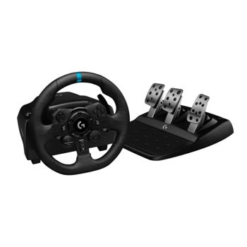 Волан с педали Logitech G923 PS4 (941-000149), USB, черни/сиви, за PC, PS5, PS4 | JAR Computers Logitech G923 PS4 941-000149
