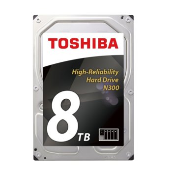 Твърд диск 8TB Toshiba N300 NAS, SATA 6Gb/s, 7200 rpm, 256MB, 3.5" (8.89cm), Bulk | JAR Computers Toshiba N300 NAS Hard Drive 8TB 128MB 3.5 BULKs