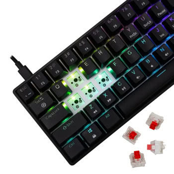 white shark shinobi 2 red switches black | JAR Computers white shark shinobi 2 red switches black