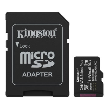 Карта памет 1TB microSDHC с адаптер, Kingston Canvas Select Plus, Class 10 UHS-I, скорост на четене до 150MB/s | JAR Computers Карта памет 1TB microSDHC с адаптер Kingston