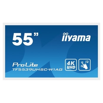 Публичен дисплей IIYAMA TF5539UHSC-W1AG, 55" (139.7 cm) 4K UHD LED панел, DP, HDMI, VGA | JAR Computers IIYAMA TF5539UHSC-W1AG