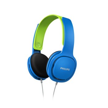 Слушалки Philips SHK2000PK, детски, сини/зелени | JAR Computers Philips SHK2000BL