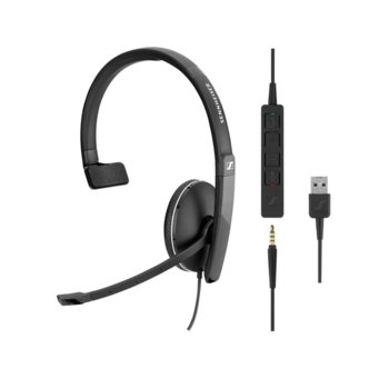 Слушалки Sennheiser SC 135 Mono, микрофон, USB/AUX, шумопотискащ, черни | JAR Computers Sennheiser SC 135 Mono, USB & 3.5мм жак