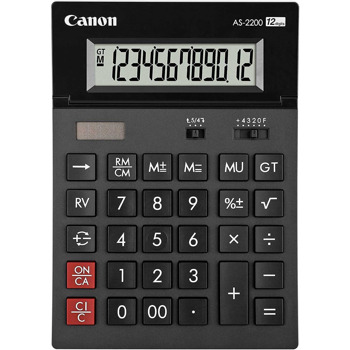 Калкулатор Canon AS-2200, LCD дисплей, 12 цифрен, черен image