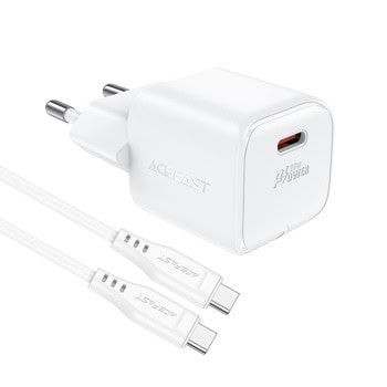 Acefast A73 mini White + USB-C(m) to USB-C(m)