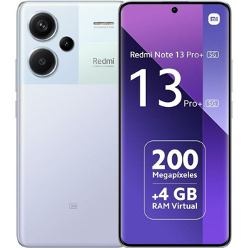 Смартфон Xiaomi Redmi Note 13 Pro+ 5G (лилав), поддържа 2 SIM карти, 6.67" (16.94cm) AMOLED 120Hz дисплей, осемядрен Mediatek Dimensity 7200 Ultra 2x 2.8 GHz, 8GB RAM, 256GB Flash памет, 200 + 8 + 2 + 16 Mpix камера, Android, 199g | JAR Computers Xiaomi Redmi Note 13 Pro+ 5G 8/256 Aurora Purple