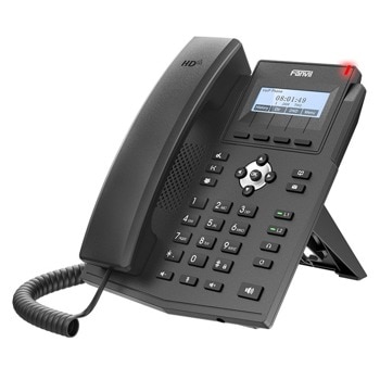 VoIP телефон Fanvil X1SP, 2 SIP акаунта, черно-бял 128x48 дисплей, 2x 10/100/1000 Mbps LAN порта, PoE, черен image