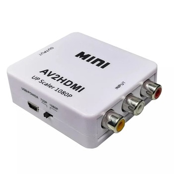 Конвертор HDMI to Chinch RCA Convertor, от HDMI(ж) към 3x Chinch RCA(ж), Full HD резолюция, PAL/NTSC switch | JAR Computers Chinch RCA to HDMI Converter