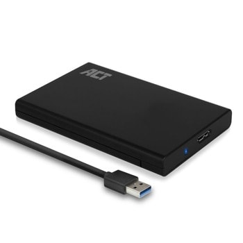 Кутия 2.5" (6.35 cm), ACT AC1215, за HDD/SSD, SATA3, USB 3.1 Gen1, черна | JAR Computers ACT AC1215