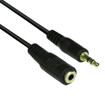 Кабел VCom CV202, 3.5mm Jack(м) към 3.5mm Jack(ж), 1.5m, черен | JAR Computers VCom CV202-1.5 3.5mm Jack(м) към 3.5mm Jack(ж)