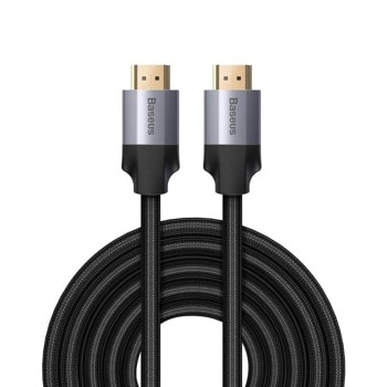 Кабел Baseus Enjoyment Series 4K HDMI Male To HDMI Male Cable (CAKSX-E0G), от HDMI(м) към HDMI(м), 5m, тъмносив | JAR Computers Baseus Enjoyment Series 4K HDMI Cable