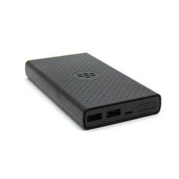 Външна батерия /power bank/ BlackBerry Power Bank MP-12600, 12600 mAh, с 2 USB изхода, черна | JAR Computers BlackBerry Power Bank MP-12600 12600 mAh