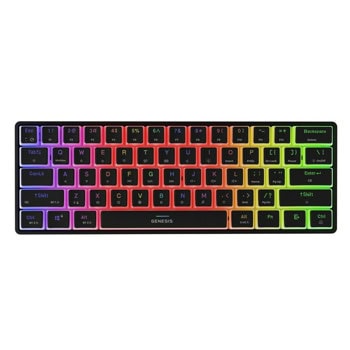 Клавиатура Genesis Thor 660 G2, жична/безжична, механична, Gateron Red суичове, гейминг, RGB подсветка, черна, Bluetooth, USB | JAR Computers Genesis Thor 660 G2 Black Gateron Red switch