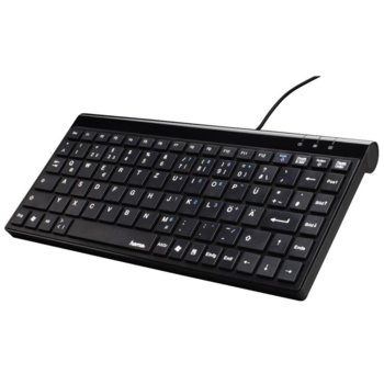 Клавиатура Hama SL720, нископрофилна, тънка, с мултимедийни клавиши, черна, USB image