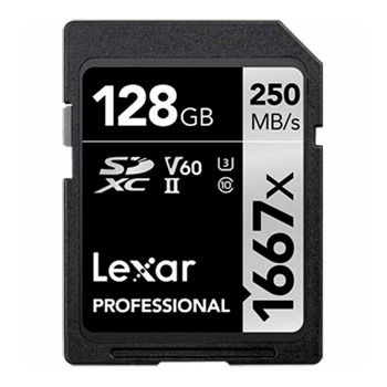Карта памет 128GB SDXC, Lexar Professional 1667x, UHS-II, U3, скорост на четене до 250 MB/s, скорост на запис до 120 MB/s | JAR Computers 128GB Lexar Professional 1667x LSD128CB1667