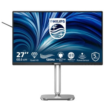 Монитор Philips 27B2N4500/00, 27" (68.58cm) IPS панел, 120Hz, QHD, 4ms, 50 000 000:1, 350cd/m2, DisplayPort, HDMI, USB | JAR Computers Philips 27B2N4500/00