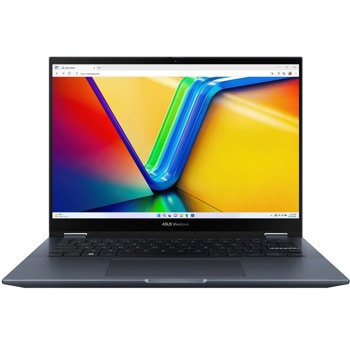 Лаптоп Asus Vivobook S 14 Flip TN3402YA-LZ127W (90NB1111-M00AB0)(син), шестядрен AMD Ryzen 5 7530U 2.0/4.5GHz, 14" (35.56cm) WUXGA IPS Glare Touch дисплей, (HDMI), 16GB DDR4, 512GB SSD NVMe, 1x USB 3.2 Gen 2 Type-C, Windows 11 Home, 1.5kg | JAR Computers Asus Vivobook S14 Flip TN3402YA-LZ127W