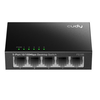 Суич Cudy FS105, 5 порта, 100Mbps, 5x 10/100Mbps RJ45 | JAR Computers Cudy FS105