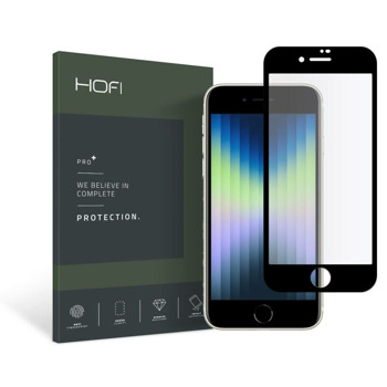 Протектор от закалено стъкло /Tempered Glass/ за Apple iPhone SE (2022)/SE (2020)/8/7, Hofi Glass Pro Plus Tempered Glass 2.5D/черен/прозрачен | JAR Computers Hofi Glass Pro Plus 2.5D iPhone SE/8/7