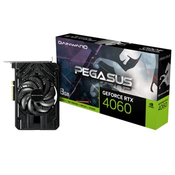 Видео карта Nvidia GF RTX 4060, 8GB, Gainward Pegasus, PCI-E 4.0, GDDR6, 128-bit, DisplayPort, HDMI | JAR Computers Gainward GF RTX 4060 Pegasus NE64060019P1-1070E