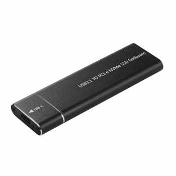 Кутия DeTech 17863, за M.2 (2242/2260/2280) SSD, NVMe, USB 3.1 Type-C, черна | JAR Computers DeTech 17863 SSD NVMe USB3.1 Type-C