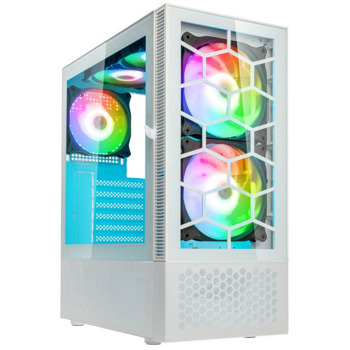Кутия Kolink Observatory MX Glass ARGB, ATX/Micro-ATX/Mini-ITX, 2x USB 3.0, с прозорец, 5x ARGB вентилатора, бяла, без захранване | JAR Computers Kolink Observatory MX Glass ARGB White GEKL-139