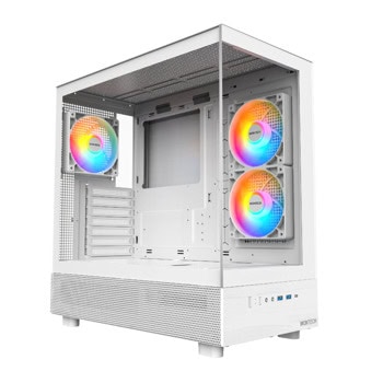 Кутия Montech XR, ATX/microATX/Mini-ITX, 2x USB 3.0, 3x 120mm ARGB вентилатора, с прозорец, бяла, без захранване | JAR Computers Montech XR White