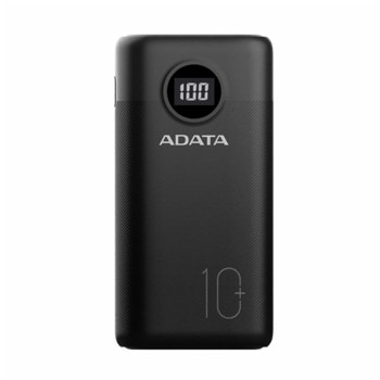 Външна батерия /power bank/ Adata P10000QCD, 10 000 mAh, черна, 1x USB-C двупосочно, 2x USB-A, PD/QC 3.0, LCD дисплей | JAR Computers Adata P10000QCD Power Bank Black AP10000QCD-DGT-CB