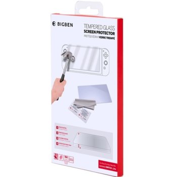 Защитно фолио (протектор) за Nintendo Switch Lite Big Ben, с кърпичка за почистване | JAR Computers BigBen Tempered Glass Switch Lite