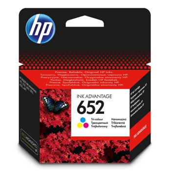 Касета HP DeskJet Ink Advantage 1115, 2135, 3635, 3775, 3785, 3787, 3835, 4535, 4675/DeskJet IA 3835 - Color - (652) - P№ F6V24AE - заб.: 200 брой копия | JAR Computers HP 652 Tri-colour Ink Cartridge