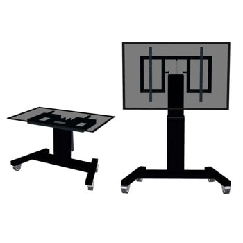 Стойка за телевизор NewStar Motorised Mobile Floor Stand (PLASMA-M2500TBLACK), за под, за екрани от 42" до 100", VESA 800x600, регулируема, черна | JAR Computers NewStar Motorised PLASMA-M2500TBLACK