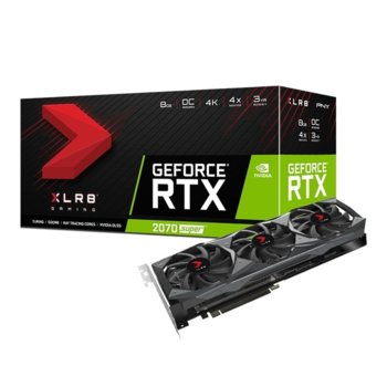 Видео карта Nvidia GeForce RTX 2070 SUPER, 8GB, PNY GeForce RTX 2070 SUPER XLR8 OC TRIPLE FAN, PCI-E 3.0, GDDR6, 256bit, DisplayPort, HDMI | JAR Computers PNY NVIDIA GF RTX 2070 SUPER XLR8 OC TRIPLE FAN