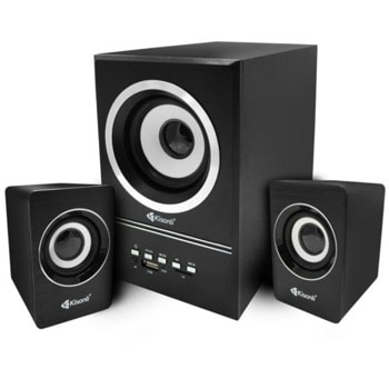 Мини Аудио Система Kisonli U-2700BT, 2.1, 10W, 3.5mm стерео, черен | JAR Computers Kisonli U-2700BT