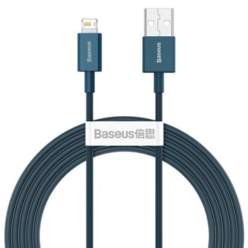 Кабел Baseus Superior Lightning USB Cable (CALYS-C03), от USB A(м) към Lightning(м), 2m, 12W, син | JAR Computers Baseus Superior Lightning USB Cable CALYS-C03