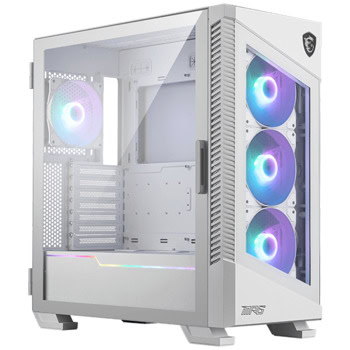 Кутия MSI MPG VELOX 100R WHITE, ATX/Micro ATX/Mini-ITX, 1x USB 3.2 Gen 2x2 Type-C, 2x USB 3.2 Gen 1 Type-A, 4x ARGB 120mm вентилатора, с прозорец, бяла, без захранване | JAR Computers MSI MPG VELOX 100R WHITE 306-7G18W22-809