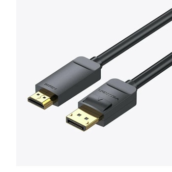 Кабел Vention HAGBG, от DisplayPort(м) към HDMI(м), 1.5m, черен, 3840x2160@30Hz, позлатени конектори | JAR Computers Vention HAGBG