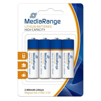 Батерии литиеви, MediaRange FR6, AA, FR6, 1.5V, 4 бр | JAR Computers MediaRange FR6 1.5V 4 Pack