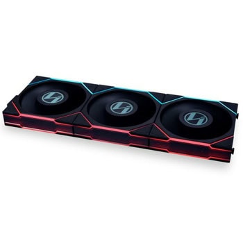 Вентилатори 120mm, Lian Li UNI FAN TL LCD (G99.12TLLCD3B.00), 4-pin, 1900rpm, 3 броя, черни, 1.6" LCD дисплей, с контролер | JAR Computers Lian Li UNI FAN TL LCD 120 BLK 3-pck G99.12TLLCD3B