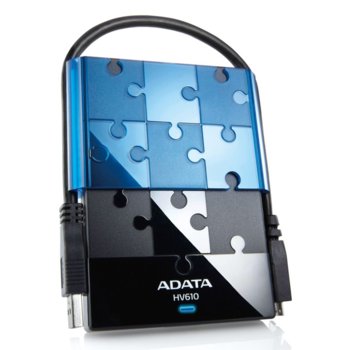 Твърд диск 1TB, A-Data HV610, черен/бял, 2.5" (6.35 cm), външен, USB3.0, 2г. гаранция | JAR Computers 1TB A-Data HV610