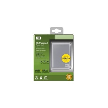 Твърд диск 1TB WD My Passport™ Essential 3.0 сребрист, 2.5" (6.35 cm), външен, USB3.0 (+захранване през USB), 2г гаранция | JAR Computers 1TB WD My Passport™ Essential 3.0 сребрист 2.5"