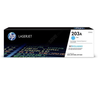 Касета за HP Color LaserJet Pro M254nw, M254dw, MFP M280nw, MFP M281fdn, MFP M281fdw - 203A - Cyan - P№ CF541A - 1300 брой копия | JAR Computers HP (CF541A) Cyan 203A